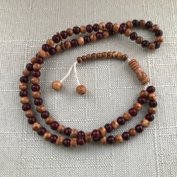 Real Wood Handmade Tasbeeh Muslim Prayer Beads Tasbeh Pray Beads - Picture 1 of 9